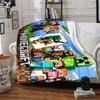 1Pc Minecraft Happy Birthday Party Flannel Blanket, Soft And Comfortable, Casual Warm, Camping Travel, Christmas, Halloween Xmas Gift S1948