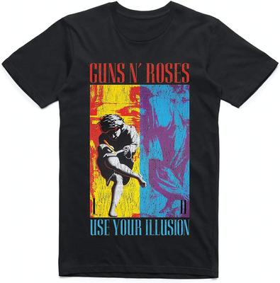 Guns N' Roses 1991 Иллюзия Черная Футболка
