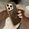New Foldind Stand Holder Magsafe phone case for For Iphone 16 15 14 13 pro max plus Desert Titanium Gold Magnetic cover