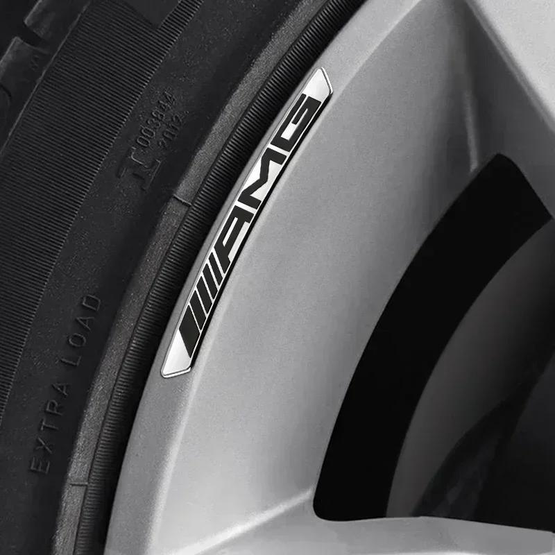 AXX2 3D Aluminum Car Styling Wheel Rim Sticker Car Refit Accessorie For Mercedes Benz AMG A B R G Class GLK GLA CLA GLB GLC C200 E200