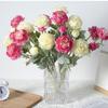 5 шт. Искусственные цветы розы 3 головки Розовые Белые Пионы Шелковый цветок Свадьба Сад День рождения Вечеринка Декор Искусственный букет цветов