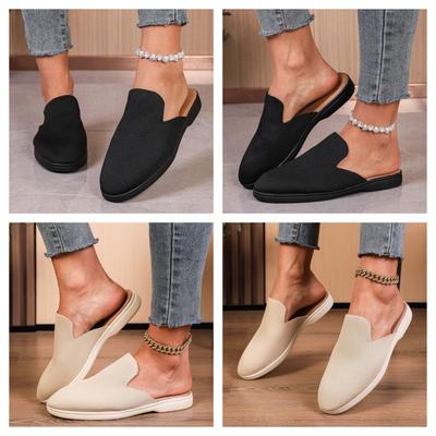 2025 внешняя торговля большой размер женские туфли 2025 лето новые полушлепанцы летающая тканая прохладные шлепанцы сумка голова балетки