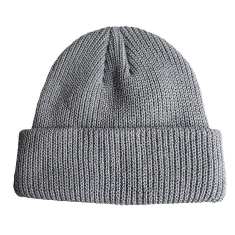 Korean unisex solid color fashion hexagonal beanie knit hat hip-hop pullover hat ski hat wool hat