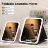 LED Lighted Makeup Mirror 3 Colors Modes Adjustable 2-In-1 Folding Cosmetic Mirror USB Rechargeable Portable Travel Vanity Mirror