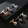 Новые золотисто-серебристо-черные круглые запонки для мужчин, ювелирные аксессуары, запонки для джентльмена, роскошные ювелирные изделия