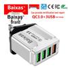 Быстрое USB-зарядное устройство с 4 портами QC3.0 с вилкой EU/UK/AU для мобильных устройств