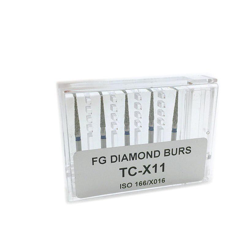 Высокоскоростные алмазные боры FG, 5 шт., стоматологические инструменты для стоматологов, высокоскоростные наконечники TC-X11