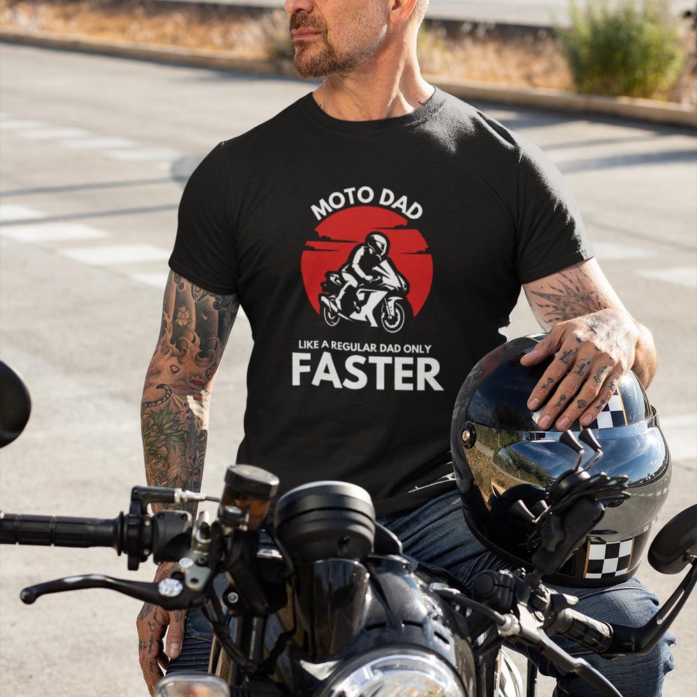 Графическая футболка для отца-байкера 'Speedster Superbike Track Daddy' 'Как обычный папа, только быстрее'