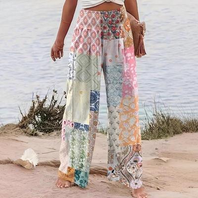 Женские широкие брюки с принтом Four Seasons Casual Wide Leg Брюки Прямые брюки