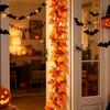 Дюймовая гирлянда на Хэллоуин с искусственными тыквами и кленовыми листьями - для каминной полки, шкафа