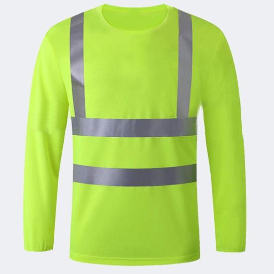 Reflective Safety T-Shirt 360 Degree Reflective Zones High Visibility Quick Dry Long Sleeves