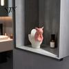 Pink Pig Figurine Miniature Toilet Figurine, Sitting on Thinking Tabletop Decor Statue, Cartoon Farm Animal Decoration for Home, Office, Bathroom