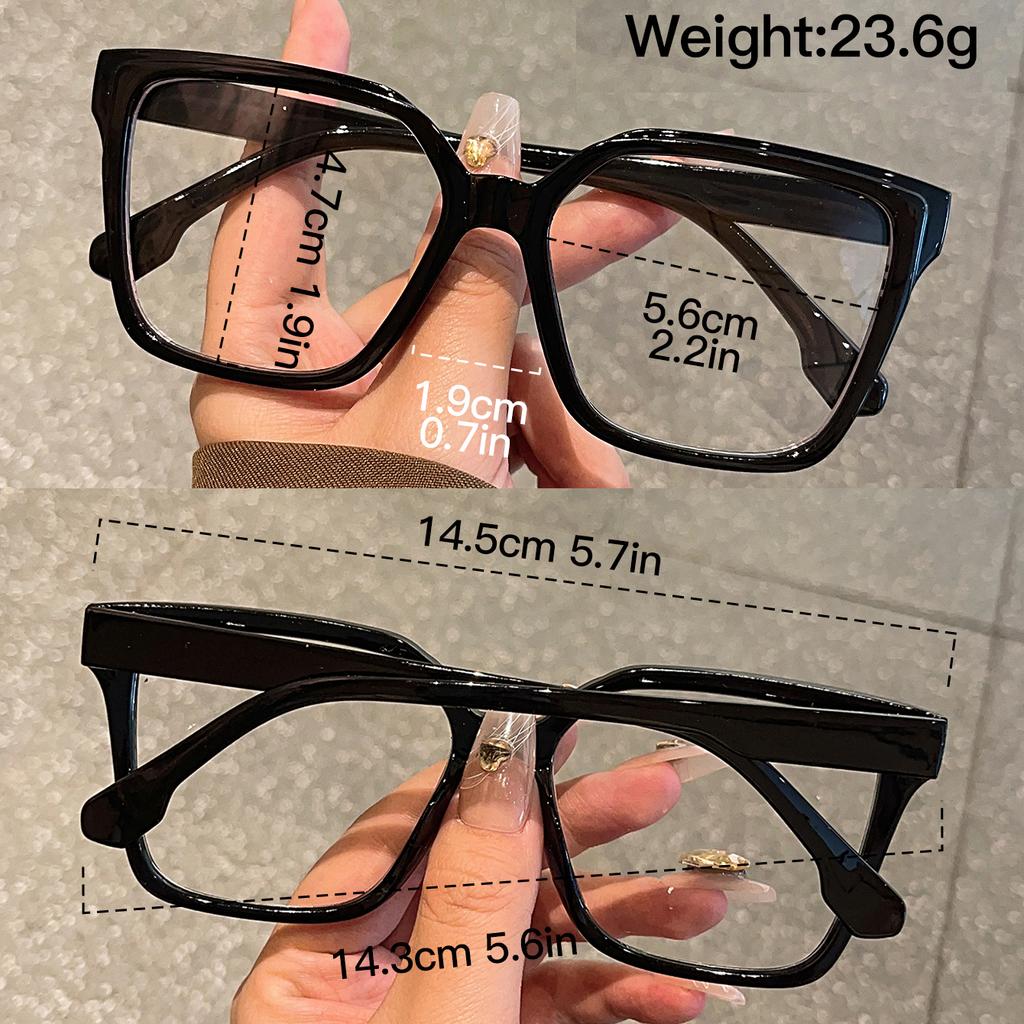 1Pc Large Frame Maillard Color Glasses Simple Stylish Exaggerated And Versatile Glasses Comfortable To Wear Light Texture