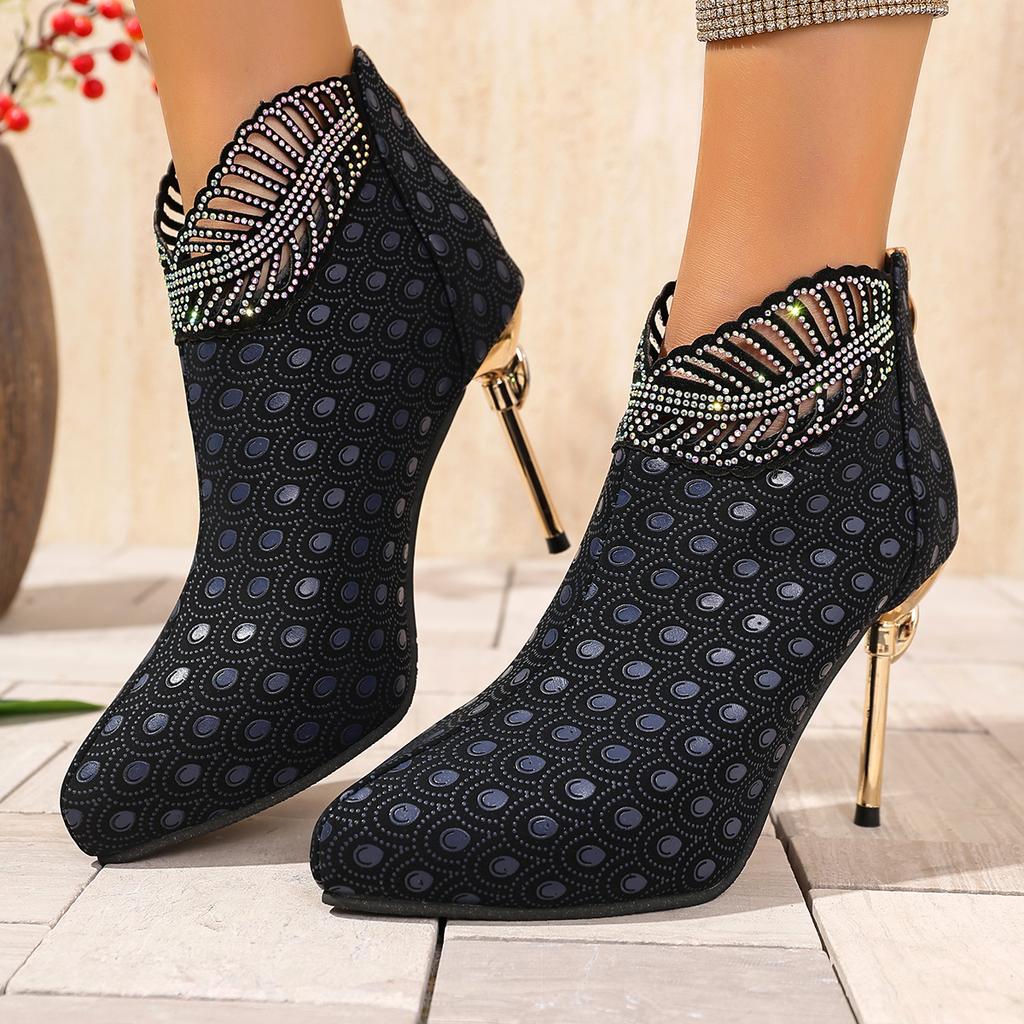 Модные женские туфли-лодочки Новые ботильоны из тисненой кожи Женские туфли на низком каблуке для вечеринки Уличная роскошная обувь на высоком каблуке Женская Zapatos De Mujer