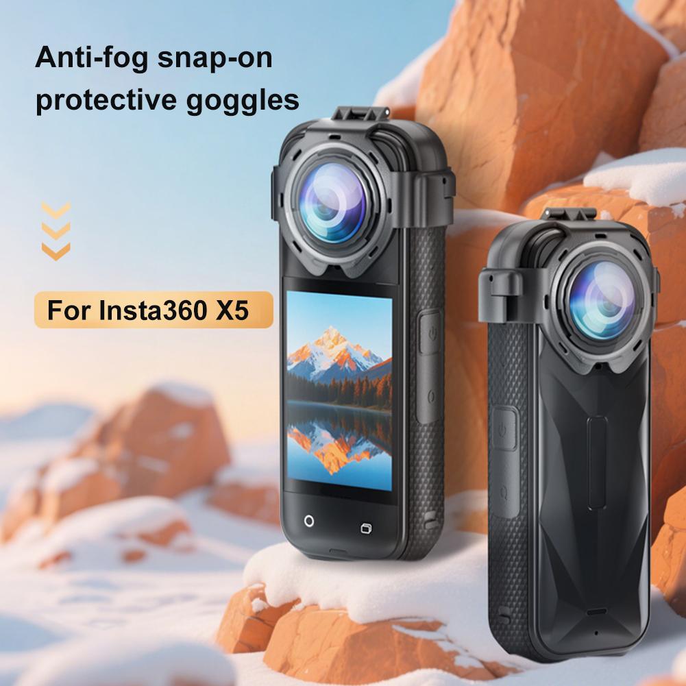 5-1PCS Optical Glass Lens Protective Cover for Insta360 X5 Camera Anti-Scratch Snap-on Lens Guard Camera Lens Accessories