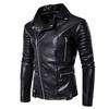 Men's Motorcycle Leather Jacket Lapel Lage Size Personality Oblique Zipper Jacket