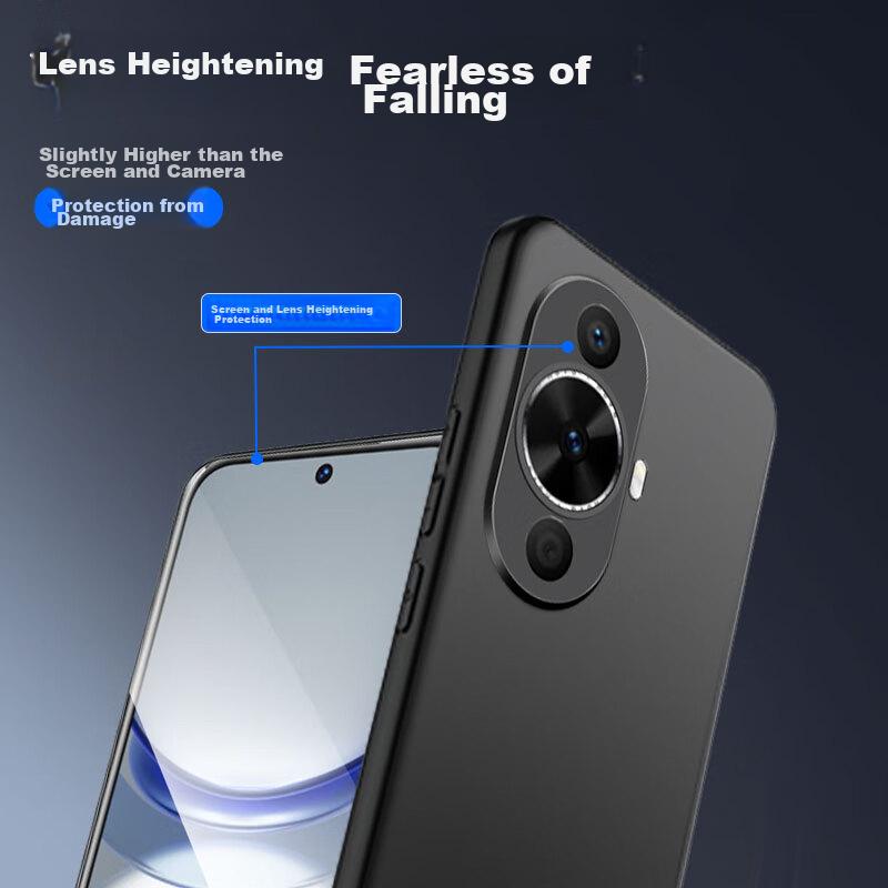 Huawei Nova 12 Active Edition Phone Case, for Huawei Nova 11, Full Lens Protection, Frosted Fingerprint-Resistant Soft Back Cover, Black