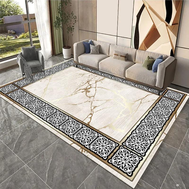 Геометрический принт Ковер для спальни для домашнего декора Гостиная Прихожая Кухня Нескользящие напольные коврики Ковер для зоны дивана и журнального столика в отеле