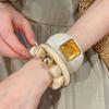 3 Pcs/Set Resin Acrylic Resin Bangle Set Square Round Geometric Wrist Jewelry  Vacation Wear