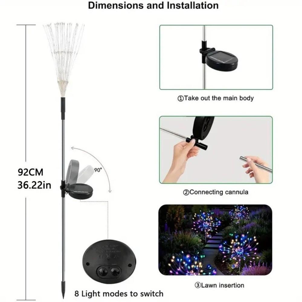 DIY Waterproof Solar LED Light 8 Modes Street Light Solar Landscape Light Lawn Pathway Light Wedding Party