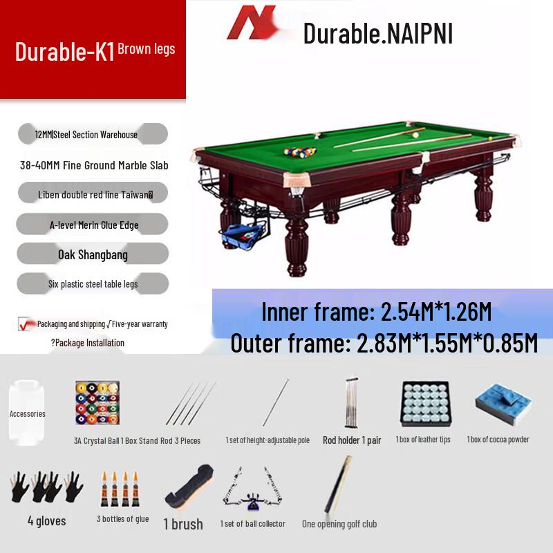 NAIPNI Chinese 8-Ball Billiard Table