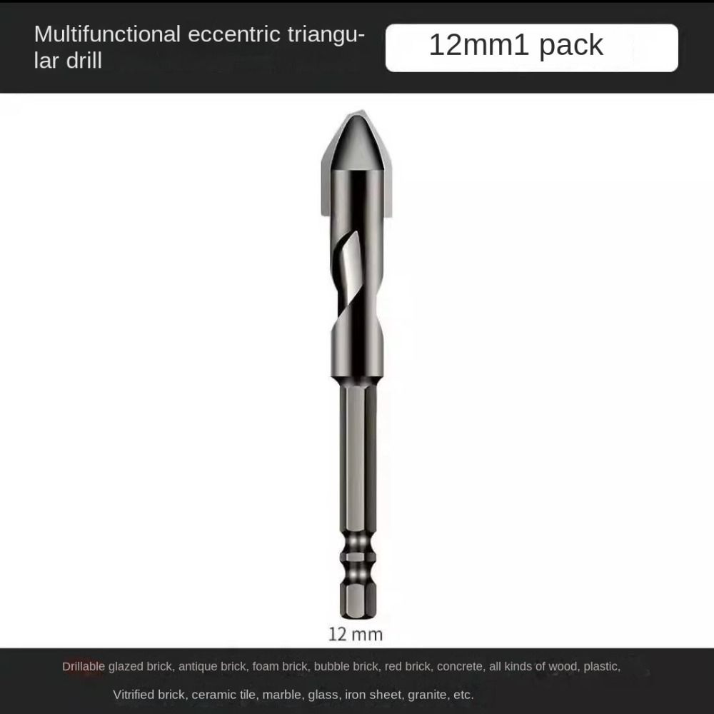 Высокопрочное эксцентриковое сверло с косой головкой, многофункциональное треугольное сверло для плитки, набор сверл, инструменты с шестигранным хвостовиком