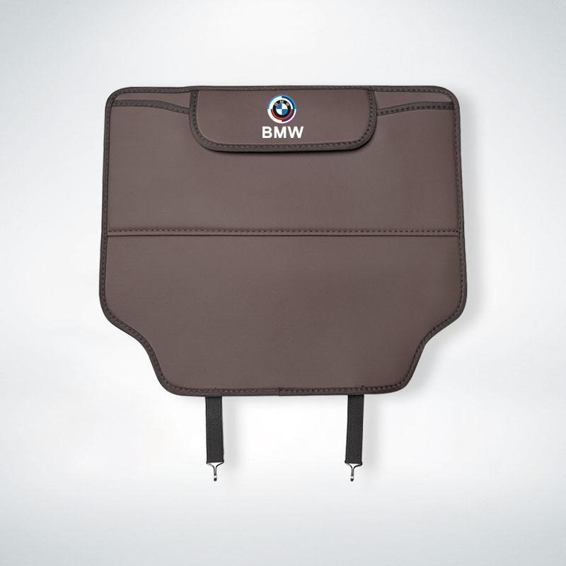 Leather Car Anti-Kick Mat With Storage Bag Auto Accsesories For BMW 50th Anniversary Edition E46 E53 E90 E60 E93 G01 G20 X3 F30