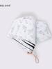 Export Ultra-Light Fiber Purple Floral Small Floral Umbrella, Three-Fold Folding, Black Coating, Sun Protection, Uv Protection, Windproof Umbrella