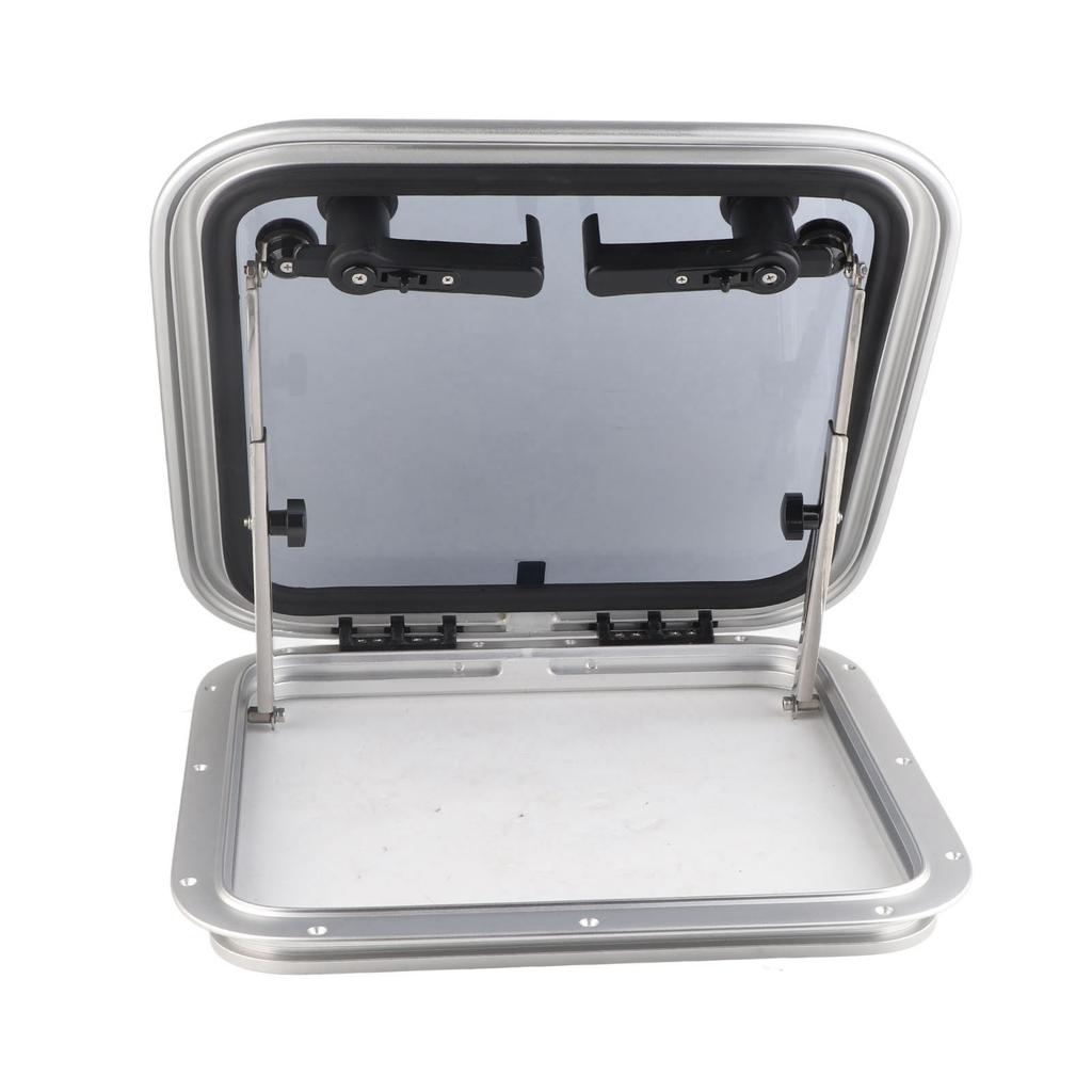 410x410mm Boat Ventilation Hatch Window Square Push Out Deck Porthole Skylights Escape Window for 3‑23mm Thickness