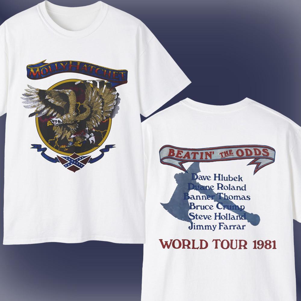 Molly Hatchet Beatin The Odds Tour Cotton White Full Size T Shirt For Men SE247 Unisex T-Shirt