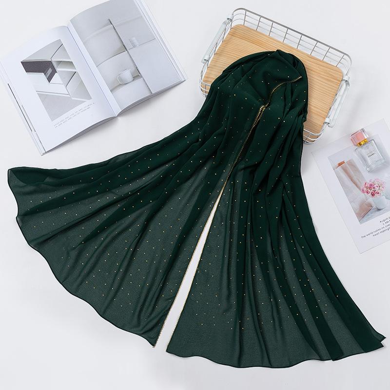 Роскошный золотой шифоновый платок на голову, однотонные мягкие длинные мусульманские шарфы для женщин, хиджаб, мусульманская женская шаль и накидка, платок, исламский