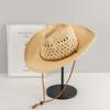 Hollow Cowboy Hat Handmade Sun Protection Hat Fashion Straw Hat