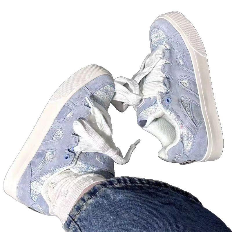 Dragon Fruit American Splicing Bread Shoes Women's Ins Niche Retro Casual Shoes Shock-absorbing and Wear-resistant Sports Shoes