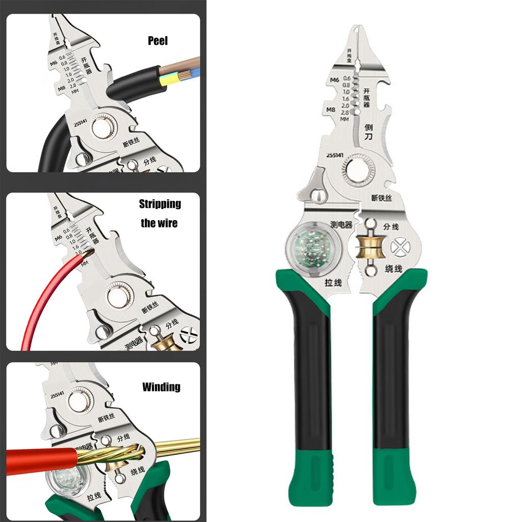 Складные эффективные электрические клещи для зачистки с удобной рукояткой для резки проволоки, зачистки, эффективной работы