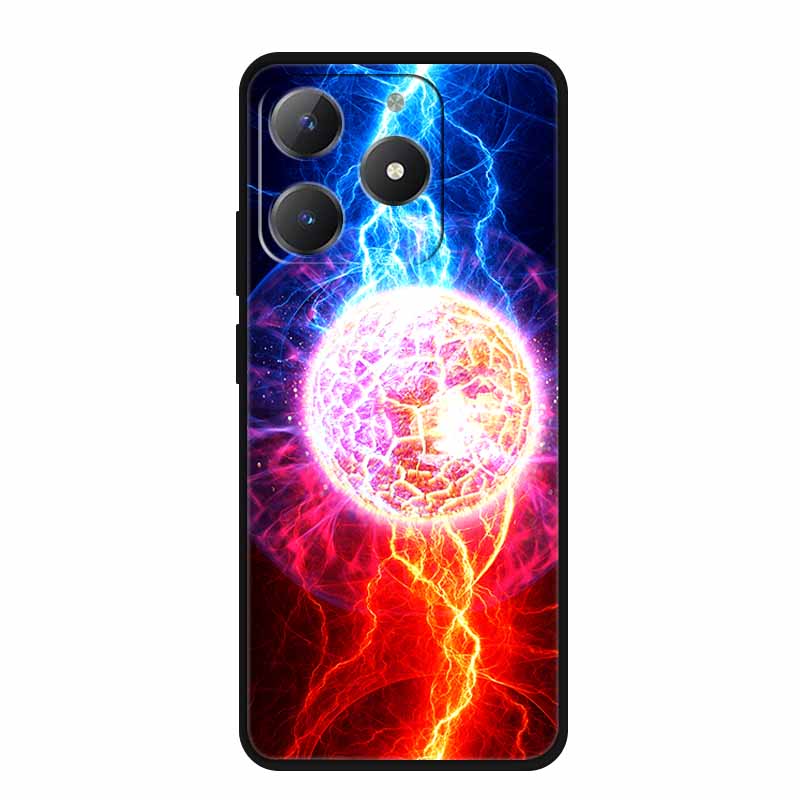 Чехол для телефона Realme Narzo N61 N 61 Coque Цветы Черный Силиконовый Мягкая Задняя Крышка Для Realme Note 60 Чехол Note60 Funda Сумки Capa
