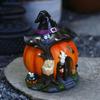 Хэллоуин Ведьма Тыквенный Дом Фигурка Светящаяся Смола Статуя Тыквы Ремесла Настольное Украшение