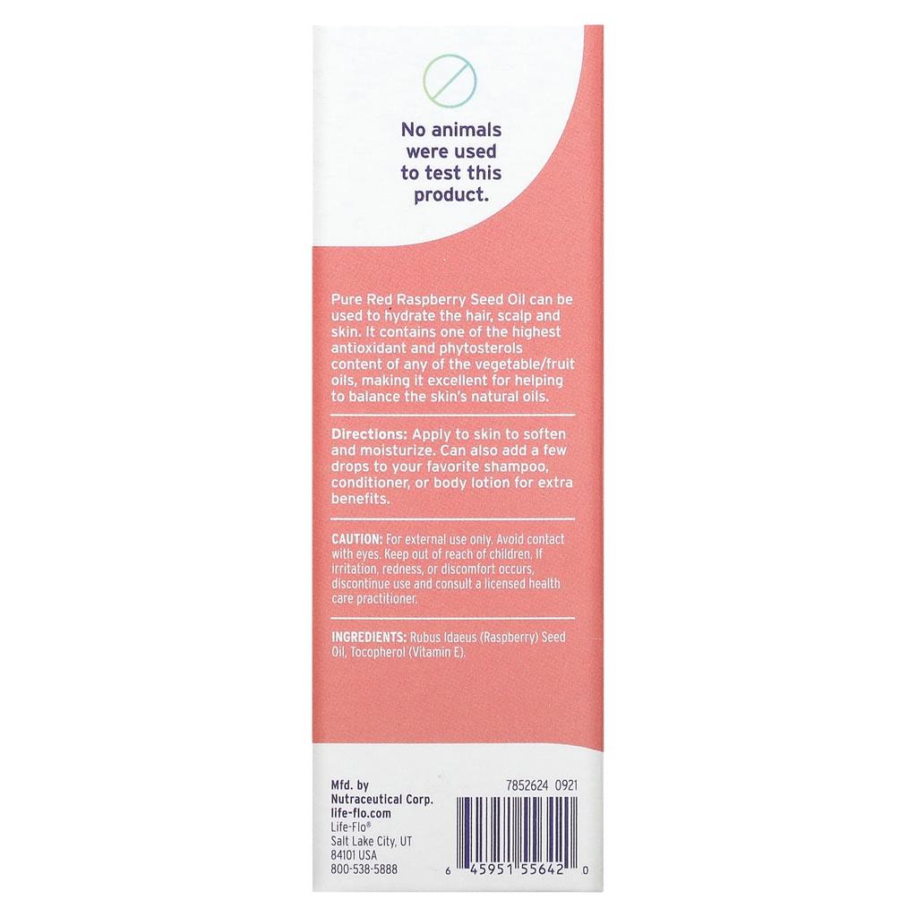 Life-flo Чистое масло семян красной малины, 60 мл (2 жидкие унции)