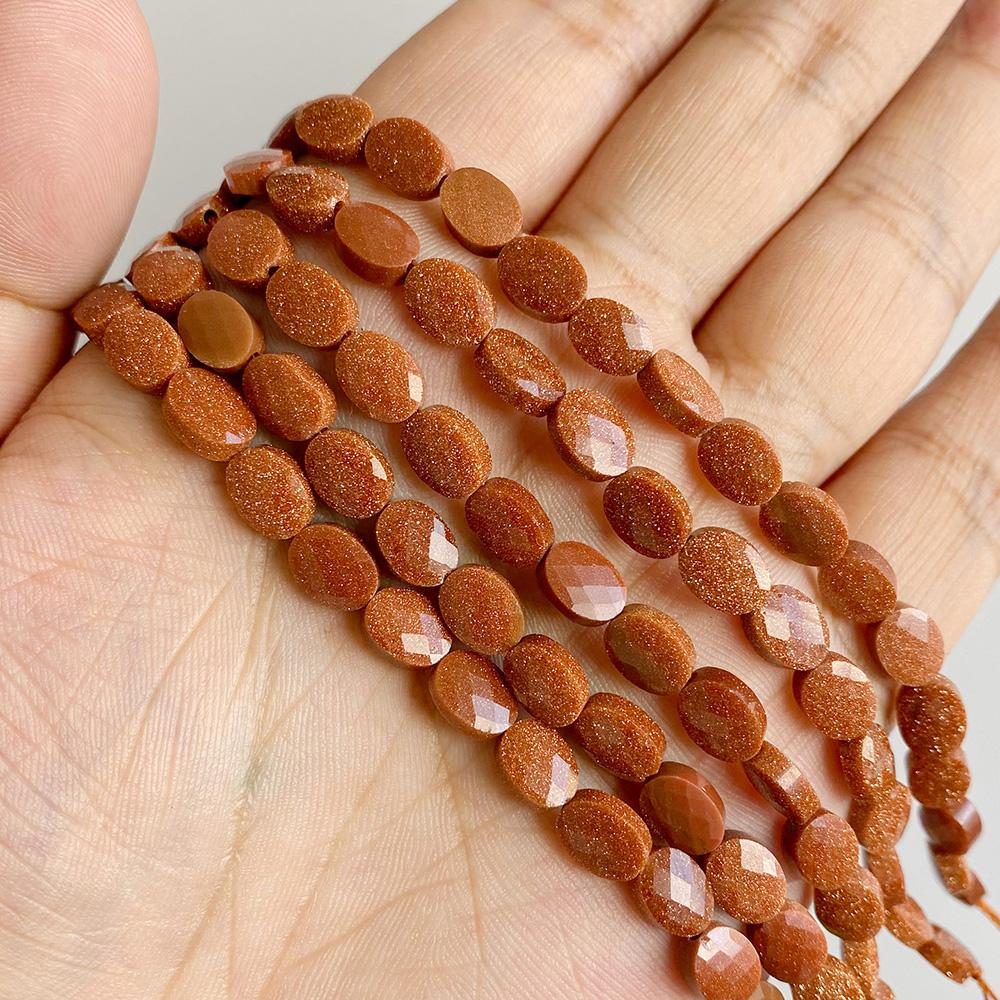 6X8MM Faceted Oval Natural Stone Crystal Jades Bead Charm for Jewelry Making DIY Necklace Bracelet Earring Accessories Wholesale