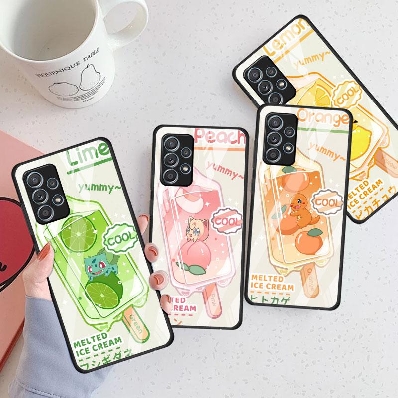 Стеклянный чехол для Samsung Galaxy A52 A71 A50 A51 A70 A21s A31 A72 A10 A12 A30 A22 5G, чехол для телефона Pkemon