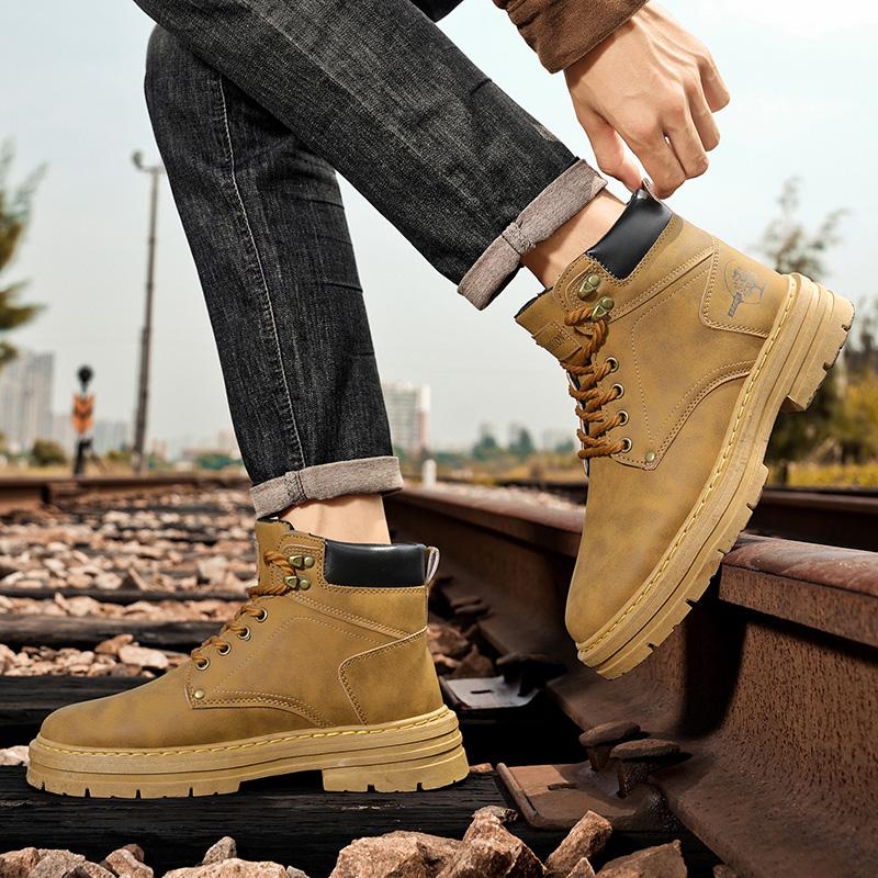 Men Martin Boots High Top Shoes Winter Walking and Commuting Casual Outdoor Travel Seasonal Everyday Footwear Sizes 39-44