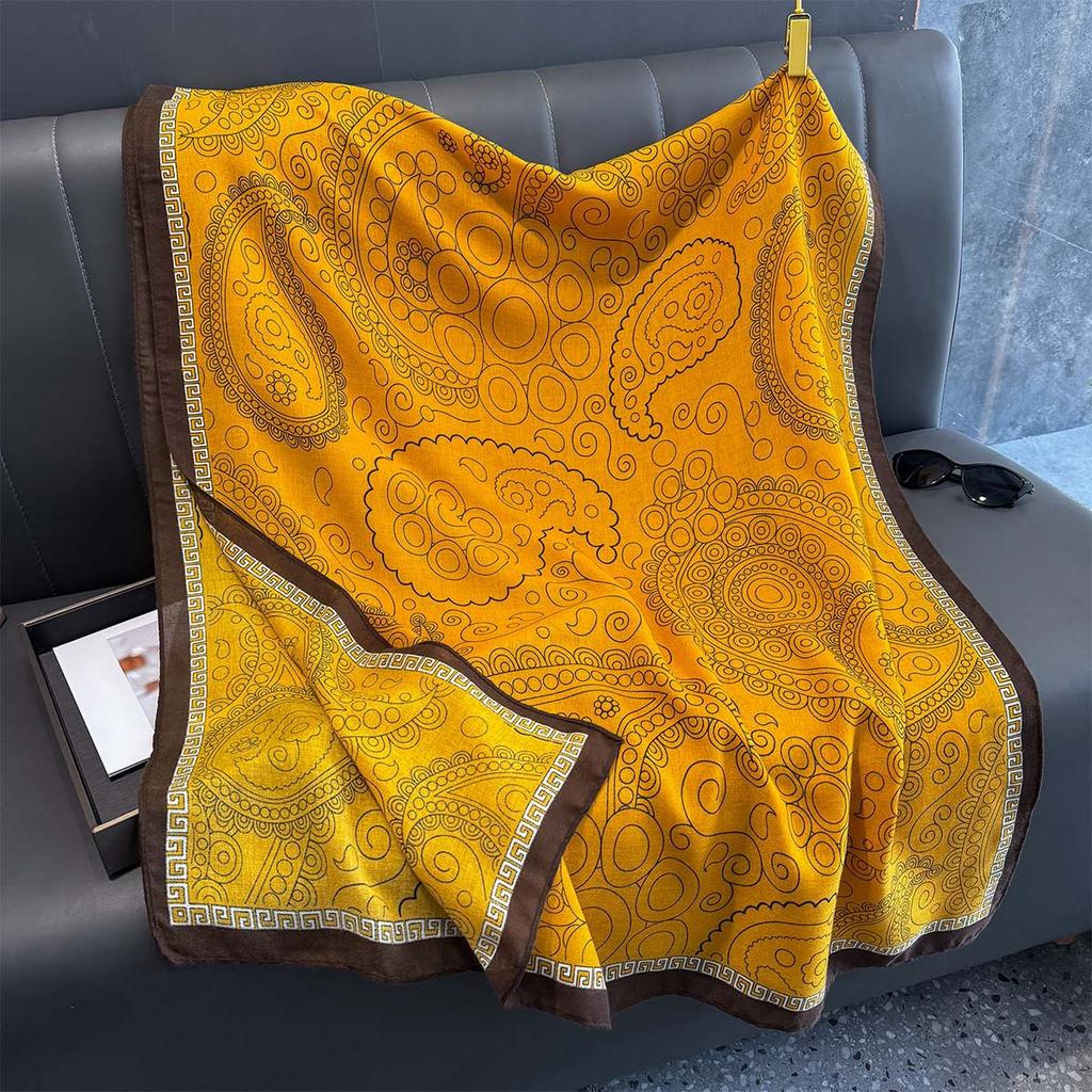 88*182cm Cotton Linen Feeling Women Large Long Scarf Shawl Sunscreen Shawls Wraps Lightweight Pattern, Scarves and Wraps for All Seasons