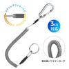SANLIKE Wire Spring Cord Strap for Stretchable Wire Rope with Carabiner Ring and Coil Prevents and Shimote Rope 3kg Fishing, Strap, Drops, Theft,