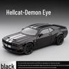 Цзяе 1:22 Dodge Hellcat Demon Eye Модель легкосплавного автомобиля со звуком, светом и инерционными амортизаторами на всех четырех колесах