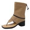 Internet Celebrities Toe Roman Style High-heeled Sandals Women's 2025 New Summer Two Wear Open-toed Thick Heel Cool Boots Temperament Women's Shoes