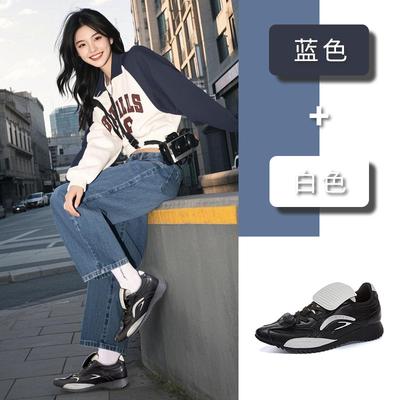 Кожаные кроссовки женские 2025 весна новые заостренные универсальные туфли для папы женские повседневные туфли на платформе модные женские туфли тренд