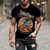 Rock Band Men's T-shirt 3d Judas Priest Print Tshirt Men Women Fashion Short Sleeve T-shirt Hip Hop Tops Tees Heavy Metal Tshirt