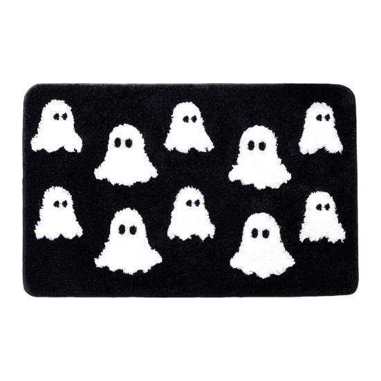 Floor Mat Absorbent Ghost Bathroom Rug Non-Slip Pumpkin Shower Mat