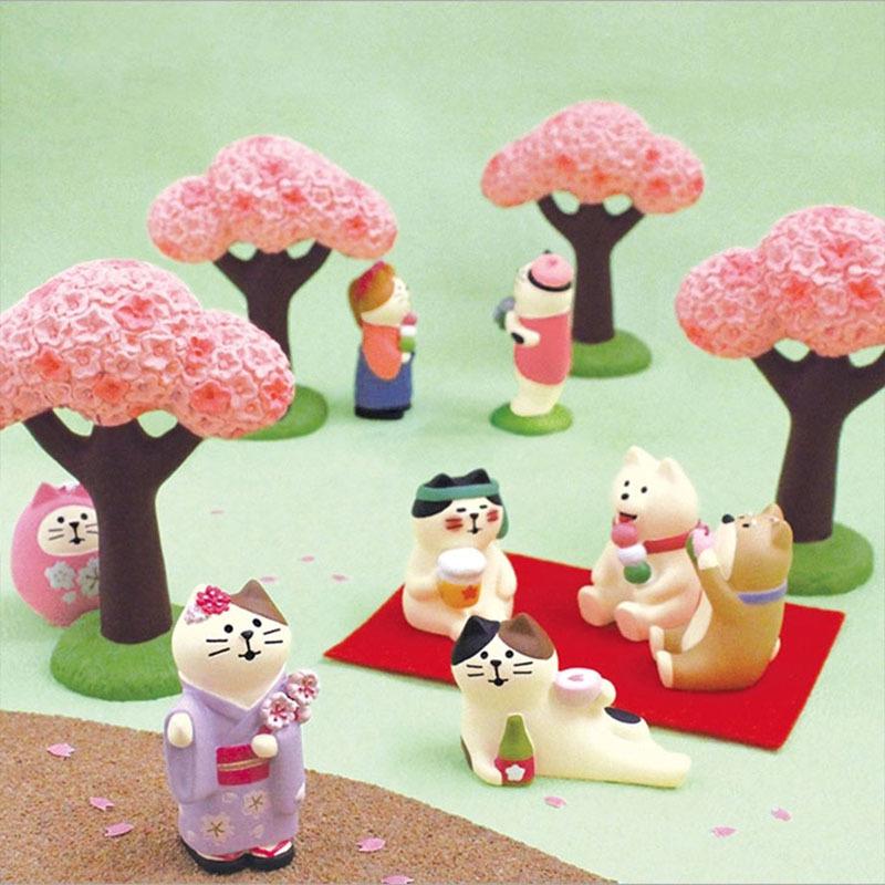 ZAKKA Японская кошка, фигурка из смолы - Фестиваль любования цветами, DIY, Модная игрушка-сюрприз, Декорация, Подарок и Украшение