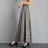 New Woolen Plaid Skirt for Women Mid-length Autumn and Winter Slimming High-waisted A-line Skirt Casual Long Skirt