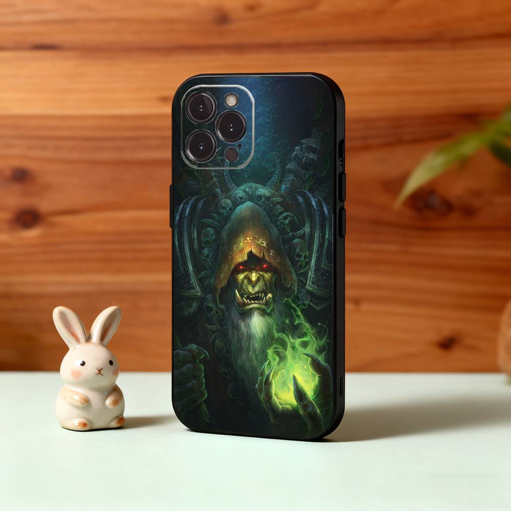G-Game T-Мир W-Warcraft Чехол для телефона Для iPhone17 16 15 14 13 12 11 Pro Max Plus, 5G Мягкий Черный Чехол